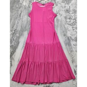 Kate & Mallory Dress Womens XL Pink Sleeveless Tiered Maxi Tie Back Stretch
